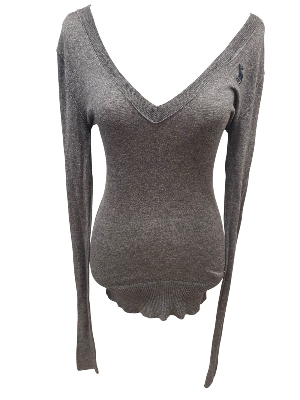 Abercrombie & Fitch Y2K Vintage Bella Swan Cotton Long Sleeve Gray Callout S